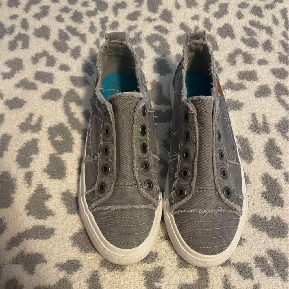 Gray No Lace Slip On Sneakers